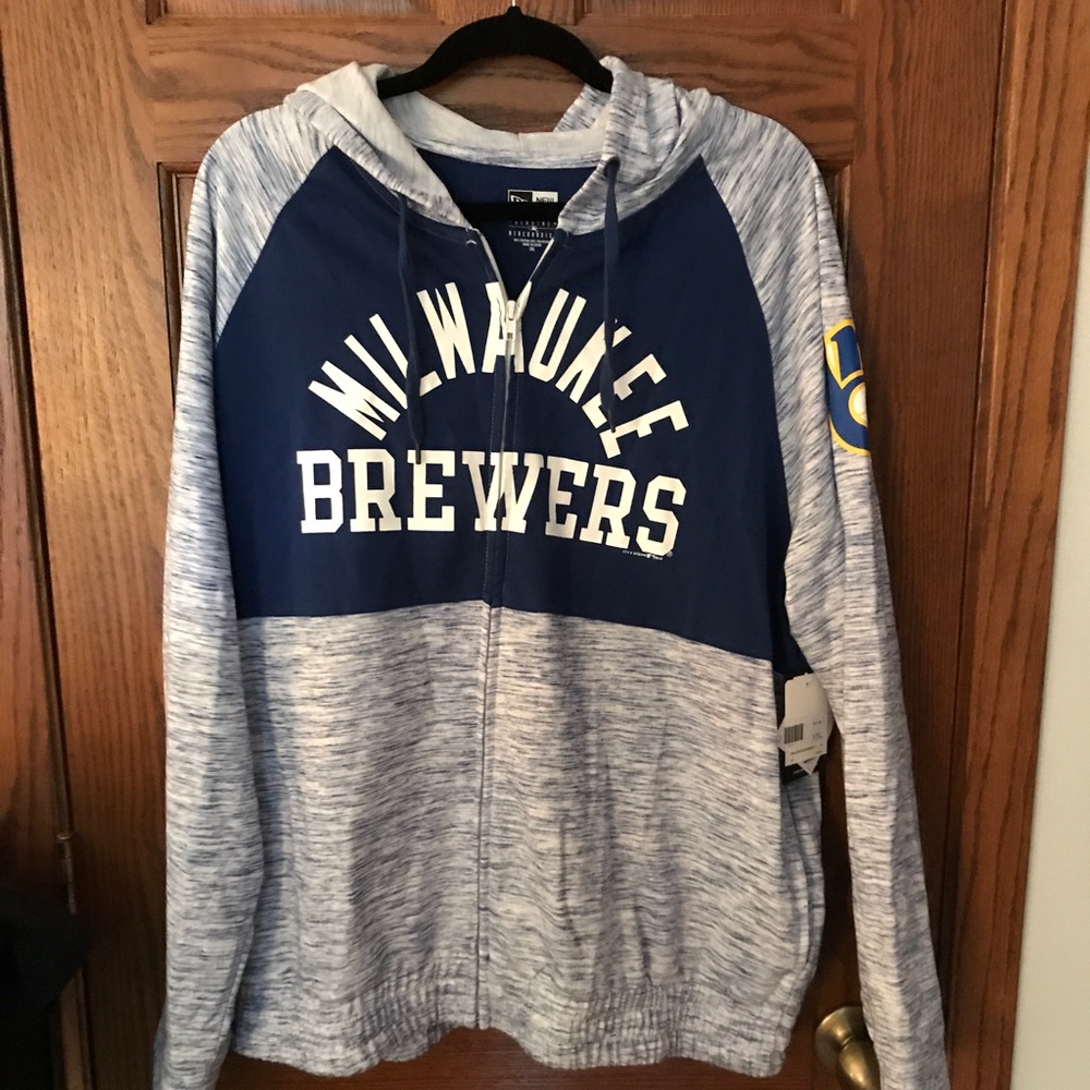 BNWT 2XL Milwaukee Brewers zip up hoodie